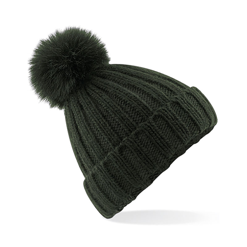 Verbier Fur Pom Pom Chunky Beanie