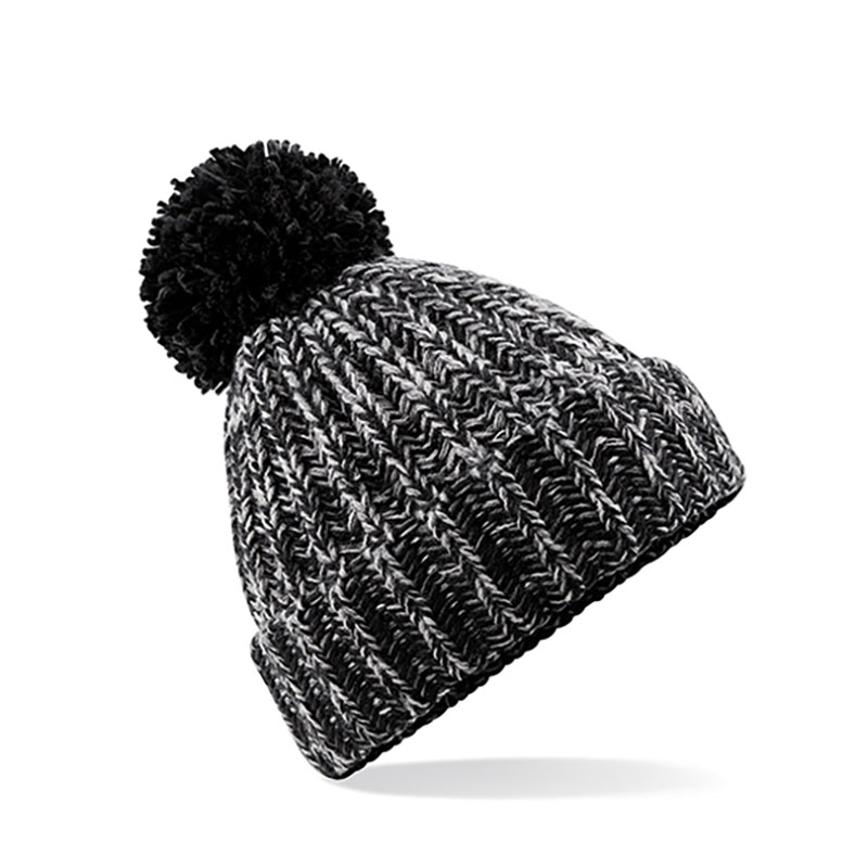 Twist-Knit Pom Pom Beanie