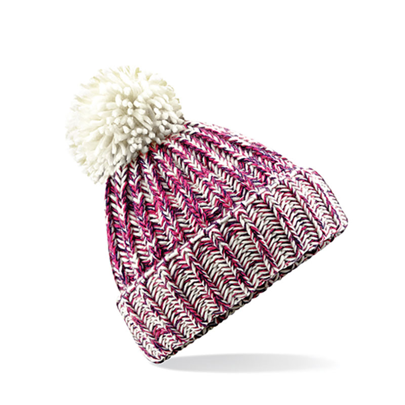 Twist-Knit Pom Pom Beanie