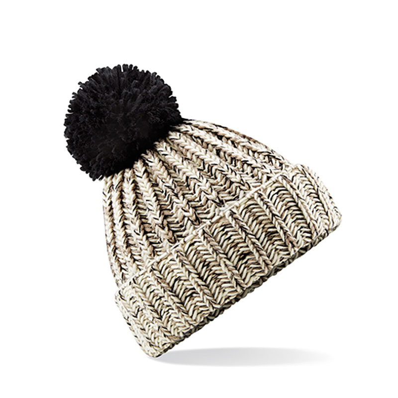 Twist-Knit Pom Pom Beanie