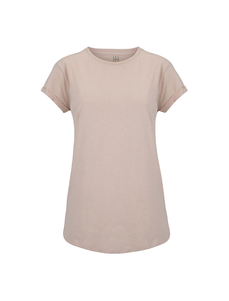 Women Rolled Sleeve Recycled T-shirt